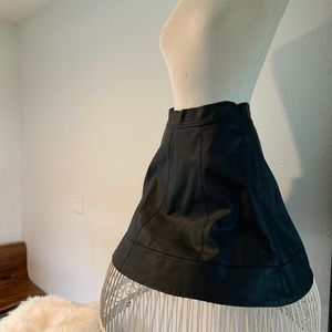Black vegan leather skirt